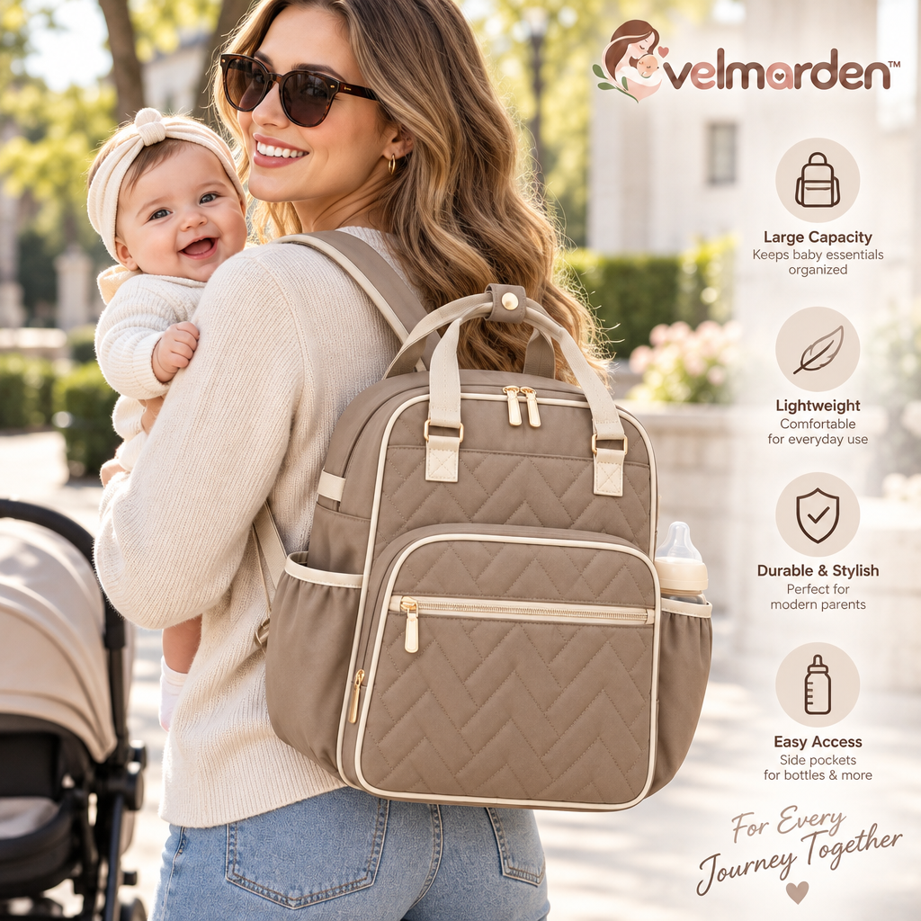 velmarden™ Quilted Diaper Backpack