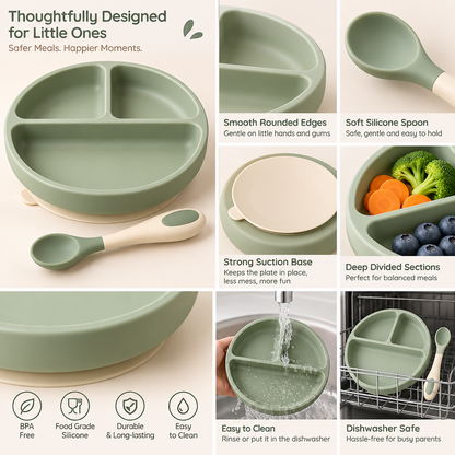 velmarden™ Silicone Suction Plate & Spoon Set