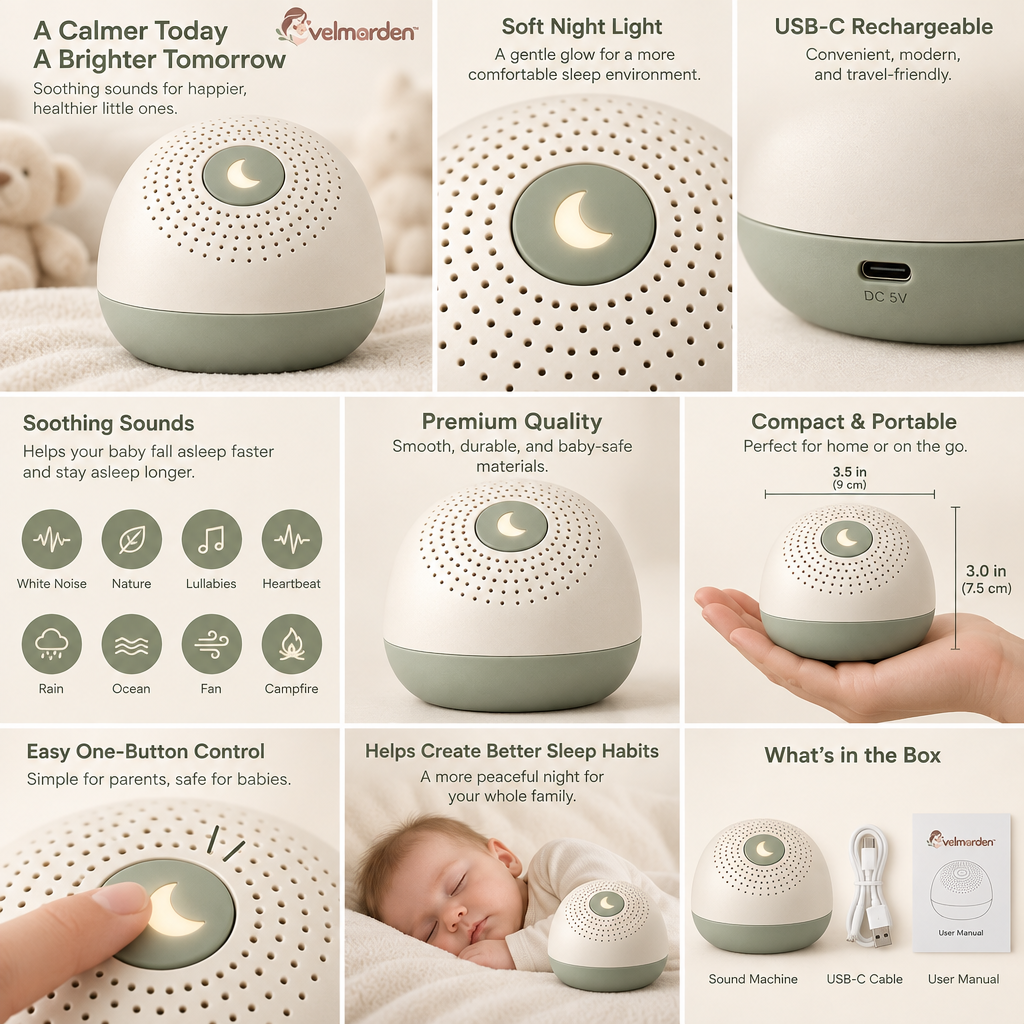 velmarden™ Portable Baby White Noise Machine