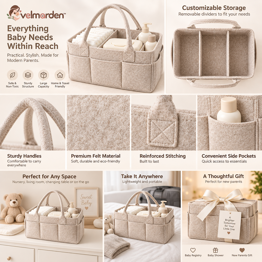velmarden™ Portable Baby Essentials Caddy