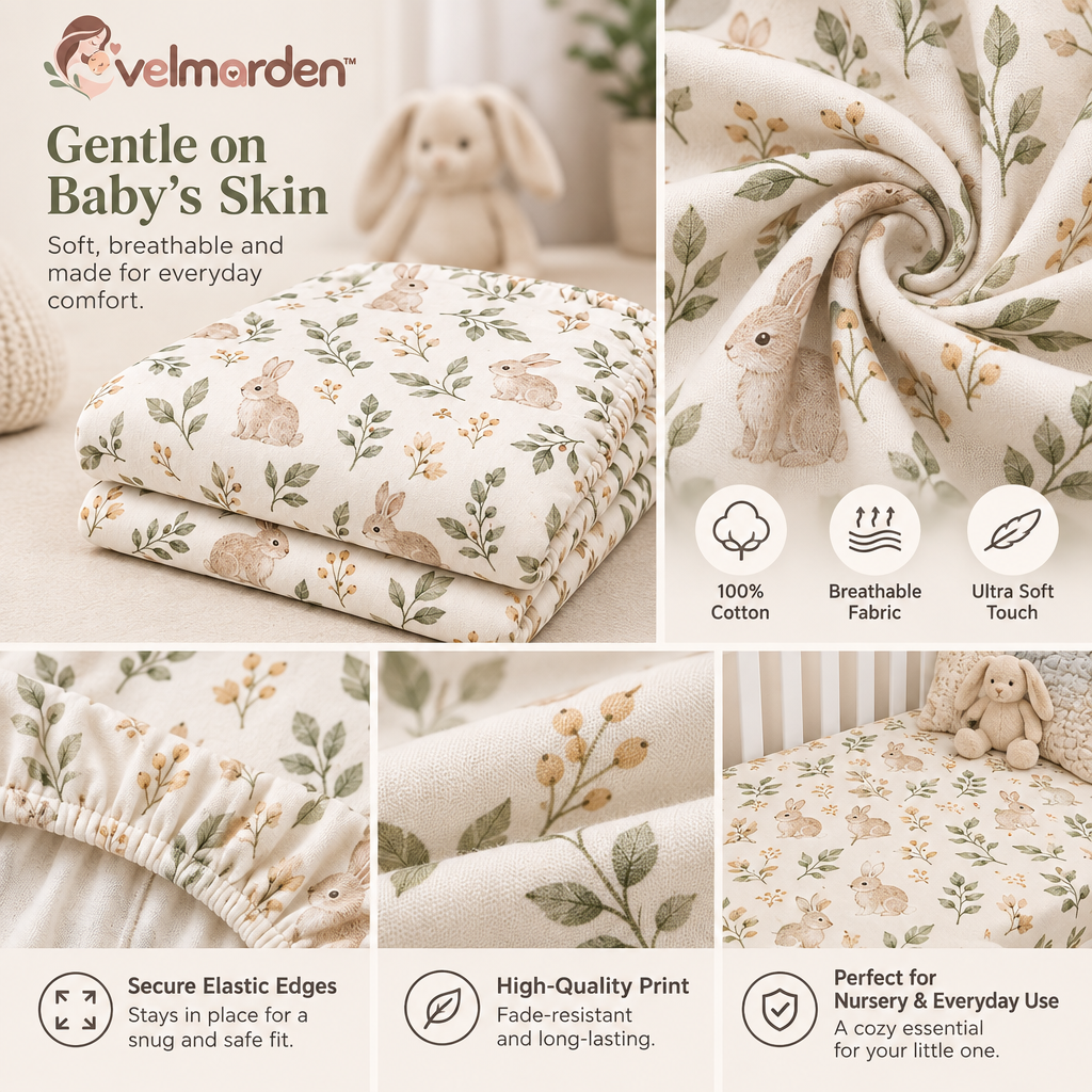 velmarden™ Woodland Organic Cotton Crib Sheet