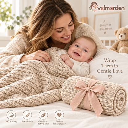velmarden™ Textured Knit Baby Swaddle Blanket