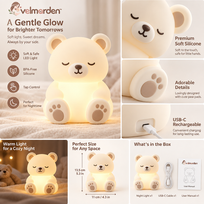 velmarden™ Sleepy Bear Nursery Night Light