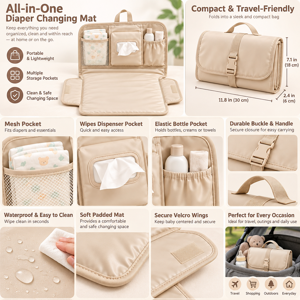 velmarden™ Foldable Travel Changing Mat